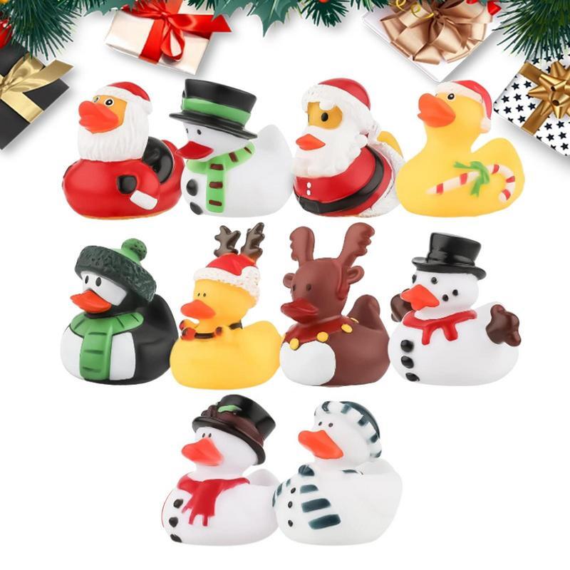 DLIGHT10 PCs Canard Jouet de Bain pour Enfants, Créer une Humeur de Noël avec des Jouets Mignons, Décoration de ixpour Bol, Maison