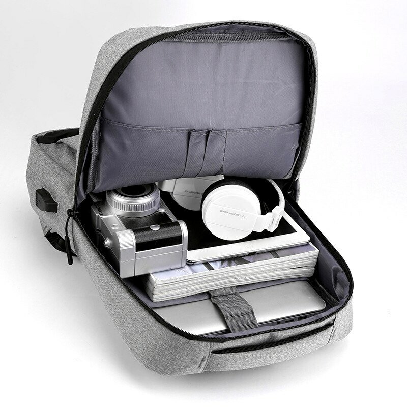 Biznesowy plecak na laptopa Wielofunkcyjna, ładowana przez USB, wodoodporna torba z folii, codzienna torba na ramię dla mężczyzn