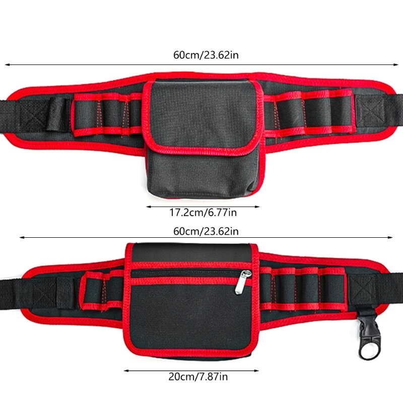 Borsa da cintura multifunzionale Cintura porta attrezzi portatile in tessuto Oxford con tasche Accessori per attrezzi da per