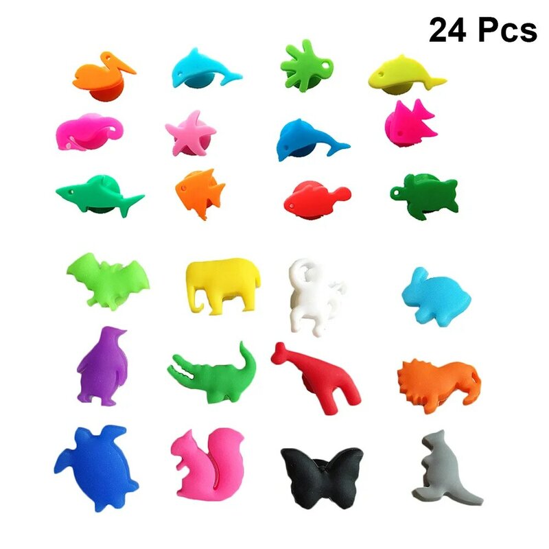 Glassmarkers Silicone Charms Marker Drink Recognizer Cup Tags Glasses Bottle Red Animal Label Identification Identifiers