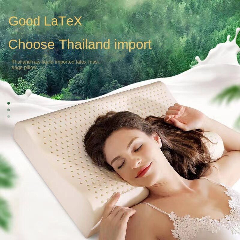 TAIHI Orthopedic Latex Pillow Thailand Massage Neck Pain release Pillows Protect Vertebrae Care Cervical Spine For Sleeping