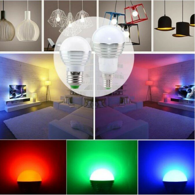 E14 E27 RGB LED Soptlight 5W 7W 85-265V LED RGB bohlam lampu perubahan 16 warna lampu 24key Remote Control dekorasi liburan