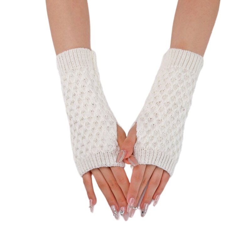 Вязаные женские наручные перчатки для Хэллоуина, длина запястья, маскарадные перчатки для выпускного вечера