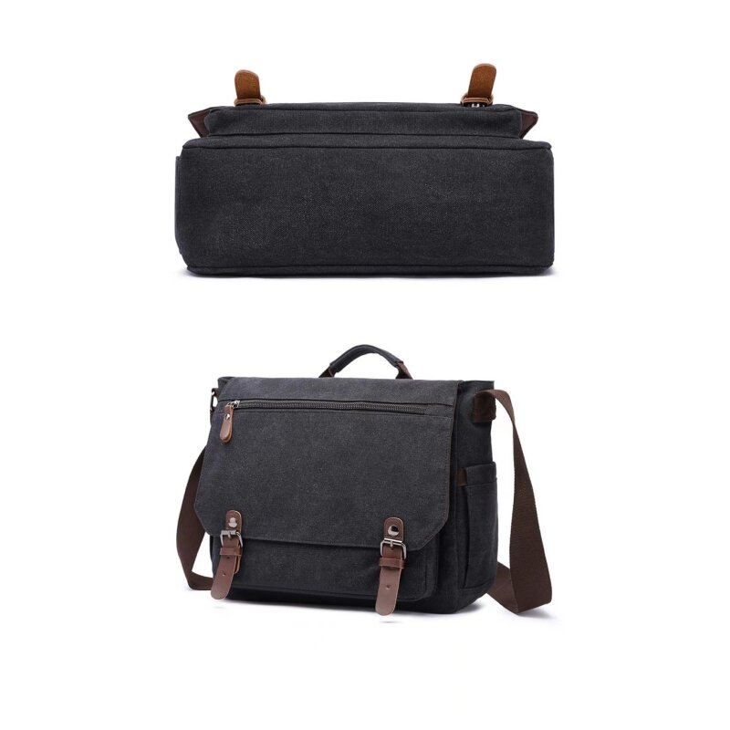 Pastoral Valley New Briefcase Portable Diagonal Men's Canvas Business Style Briefcase Business