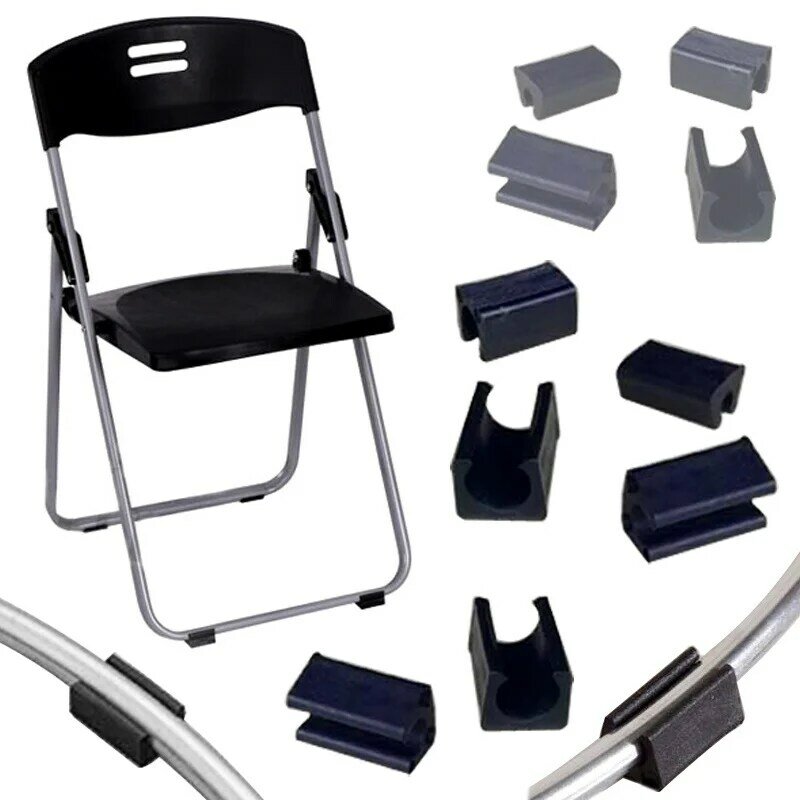 Plástico cadeira de escritório Leg Pads, borracha Bumper, Damper Stool Foot, Anti-Front Tilting, U-Type Tube Mat, Steel Pipe Clamp, 22mm, 4pcs por lote