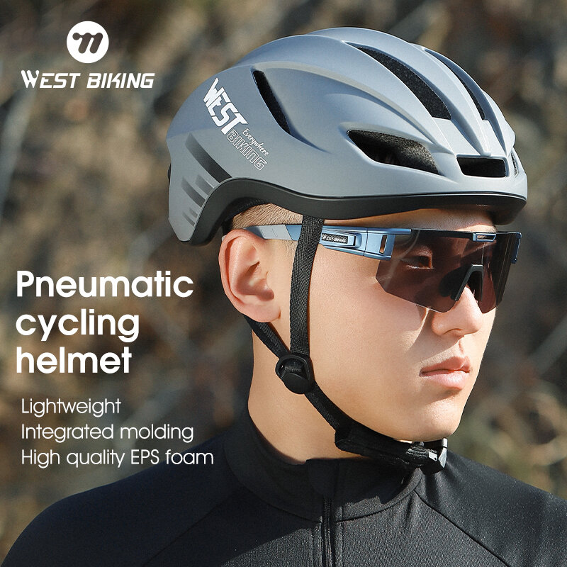 WEST BIKING-Casque de vélo pneumatique léger pour homme et femme, casquette de sécurité pour VTT, cyclisme sur route et montagne