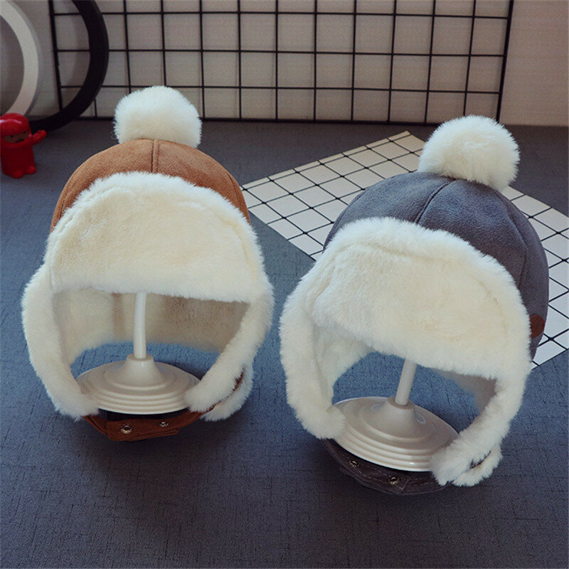 Kinder Mützen Winter Baby Kinder Strick mütze für Kinder Mädchen russische Frauen verdickte warme Hüte Alter 2-6 Jahre Uschanka Hut