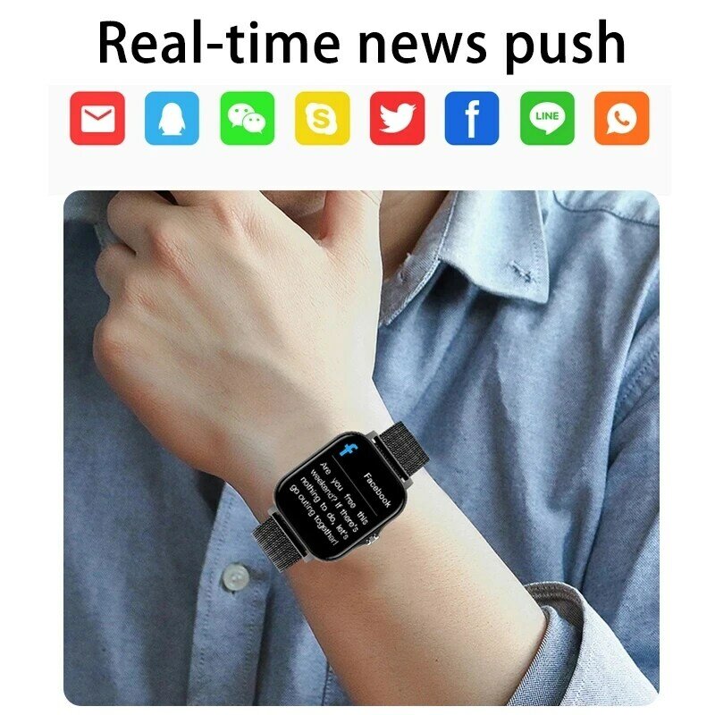 2024 Nieuwe Bluetooth Antwoord Oproep Smart Watch Mannen 1.69 "Full Touch Dial Call Fitness Tracker Ip67 Waterdichte Smartwatch Man Vrouwen