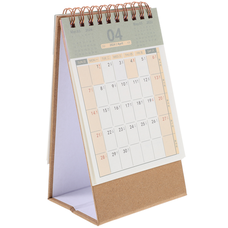 Calendario de escritorio con adorno, decoración de pie, abatible