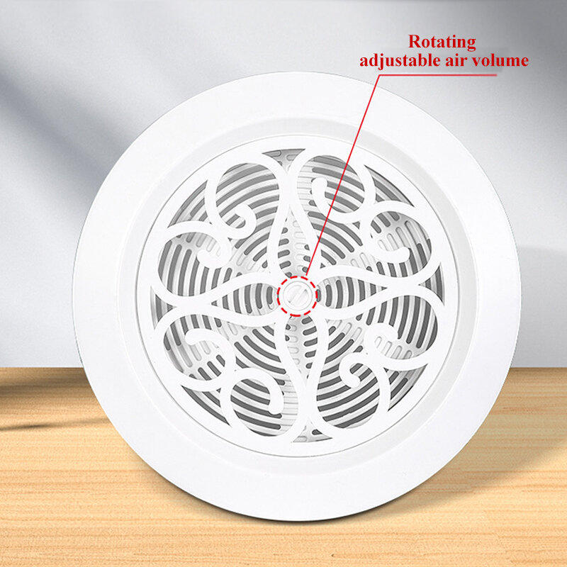 Adjustable Air Ventilation Cover Round Ducting Ceiling Wall Hole ABS Air Vent Grille Louver Kitchen Bath Air Outlet Fresh System