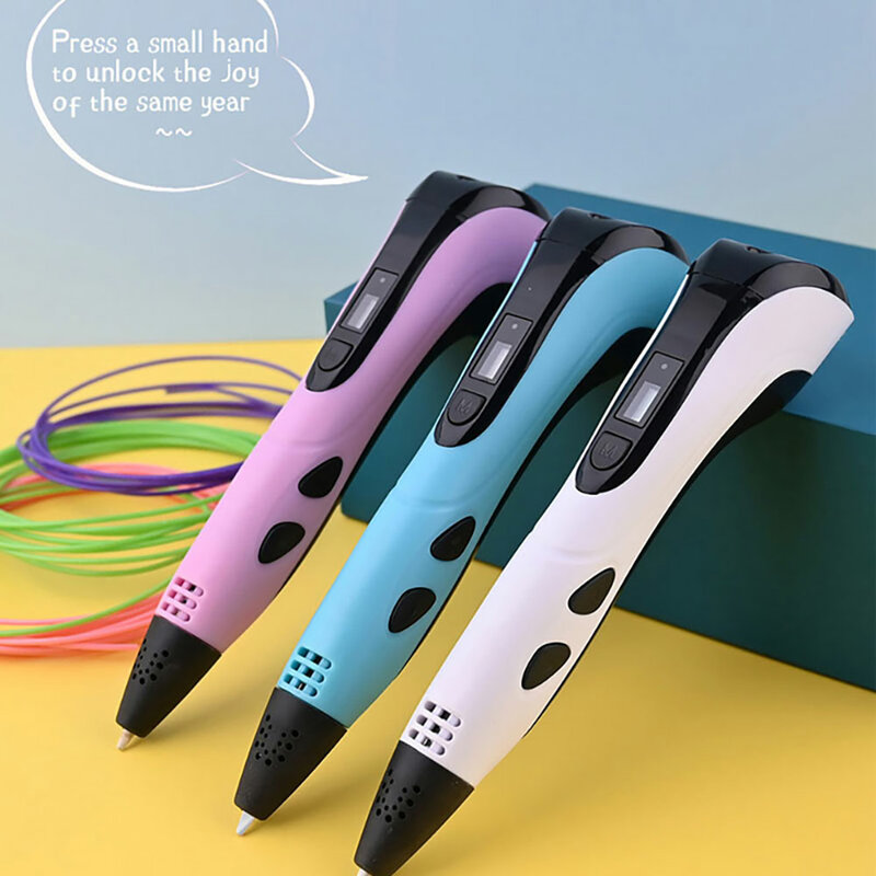 Bolígrafo de impresión 3D con adaptador de corriente para niños, estuche de viaje de filamento PLA, regalo de cumpleaños y Navidad, nuevo estilo