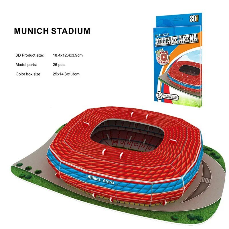 Palm Größe DIY 3D Fußballplatz Puzzle Mini Fußball Stadion Gebäude Modell Montage Handgemachte Spielzeug Desktop Dekorationen