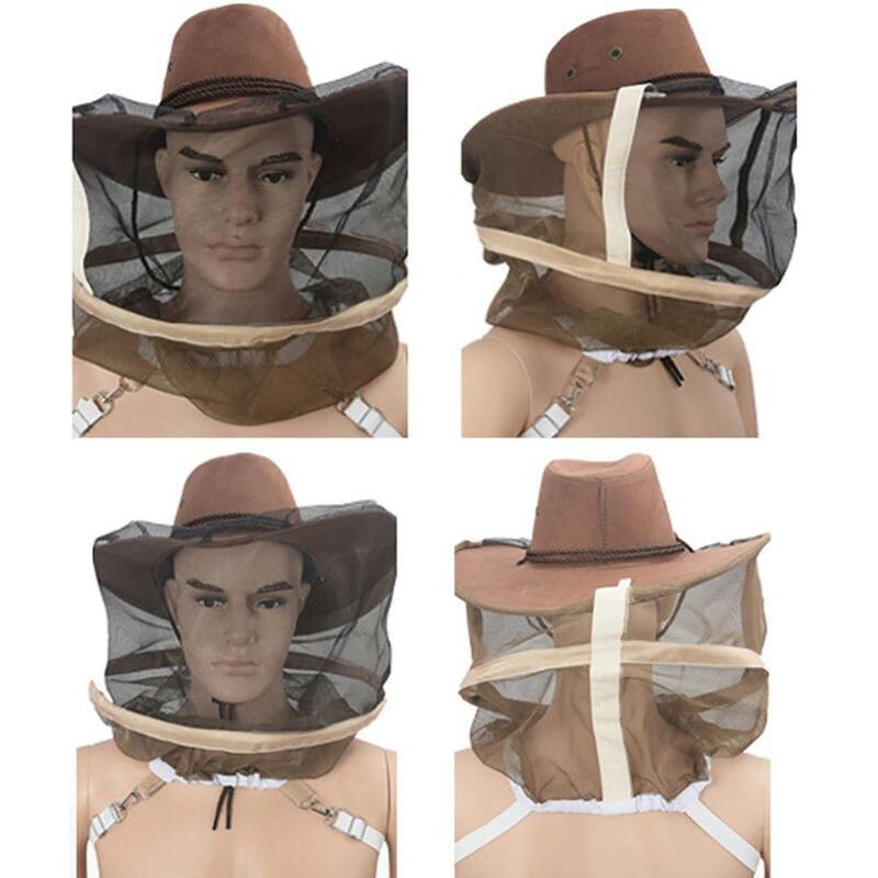 BeeTacers-Chapeau anti-équation confortable, masque de protection qualifiée ale, casquette de cow-boy pour l'apiculture, filet anti-moustiques pour l'extérieur