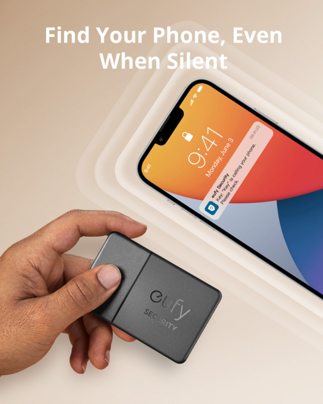 Eufy Security SmartTrack Card Bekerja dengan Apple Find My Wallet Tracker Phone Finder Tahan Air dengan Baterai 3 Tahun