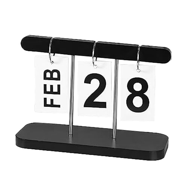 Perpetual Daily Flip Calendar For Desk Reusable Office Desktop Decor Home Accessories Photography Props Durable Easy To Use