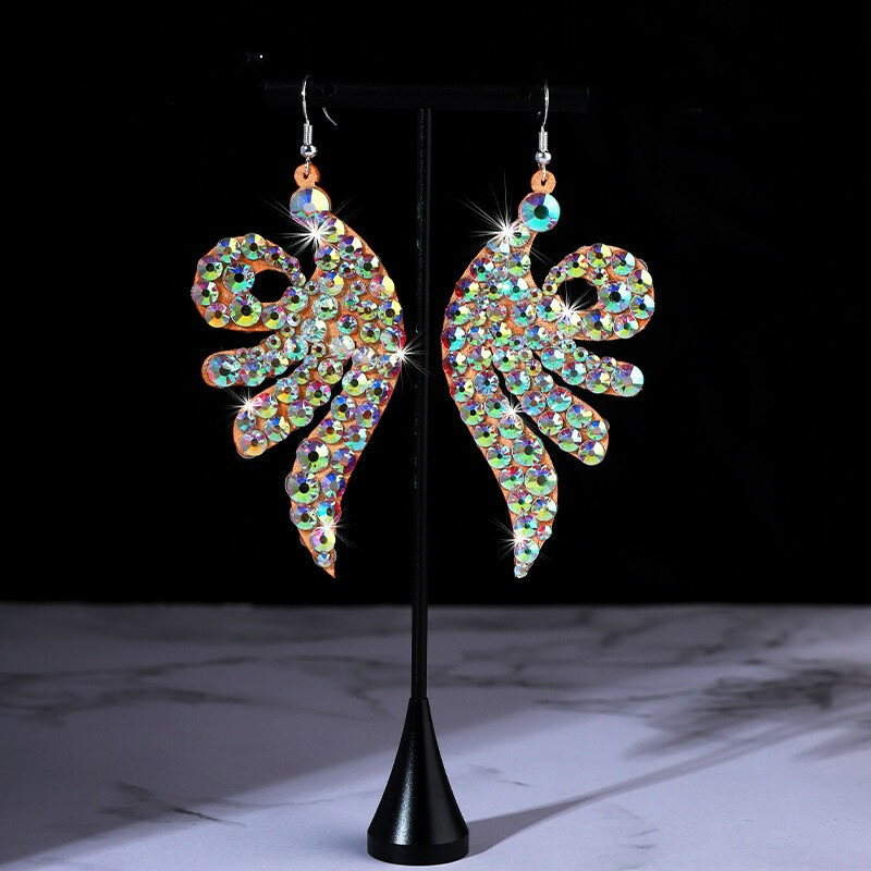 Bauchtanz Ohrringe bling hand gefertigten Kristalls chmuck Anti-Allergie-Show Kostüm Zubehör Luxus qualität Silber Strass neu