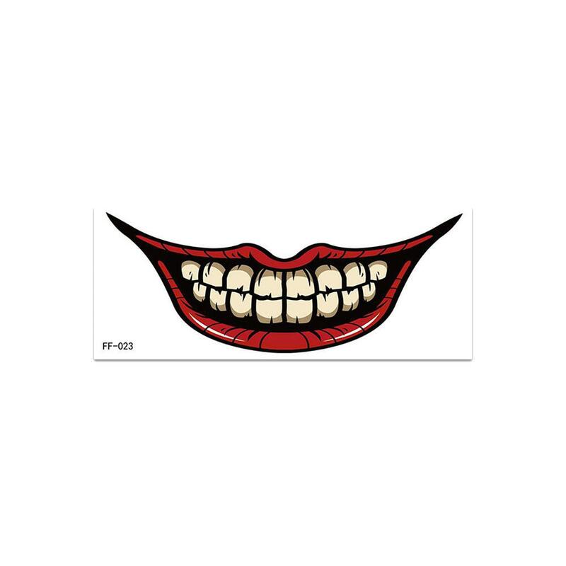 1 pz Halloween PVC tatuaggio adesivi labbra Horror fai da te divertente sorriso grande bellezza strumento di trucco adesivi bocca impermeabile tatuaggi labbra X6T1