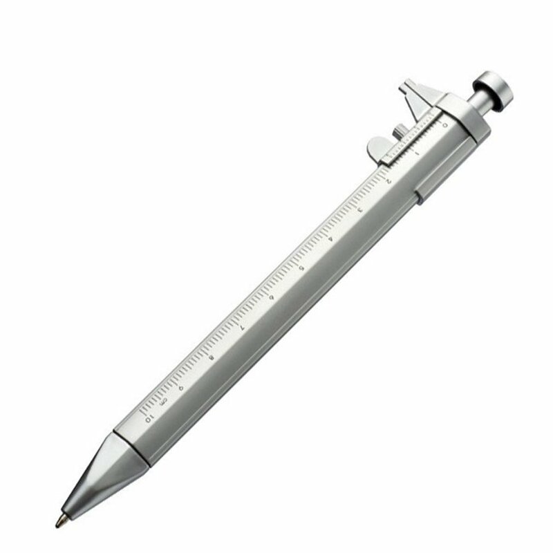 버니어 캘리퍼스 다기능 젤 잉크 펜 롤러 볼펜 문구, 실용적인 휴대용 0.5mm 볼펜 슬라이드 캘리퍼스 펜