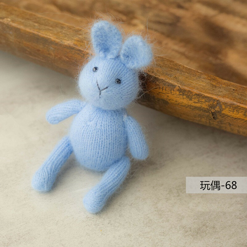 Newborn photo doll knitting rabbit toy studio baby full moon photography props display pieces