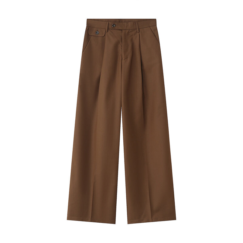 Pantalones holgados informales para hombre, ropa holgada, recta, moda coreana, Simple, Color sólido, primavera y verano, novedad
