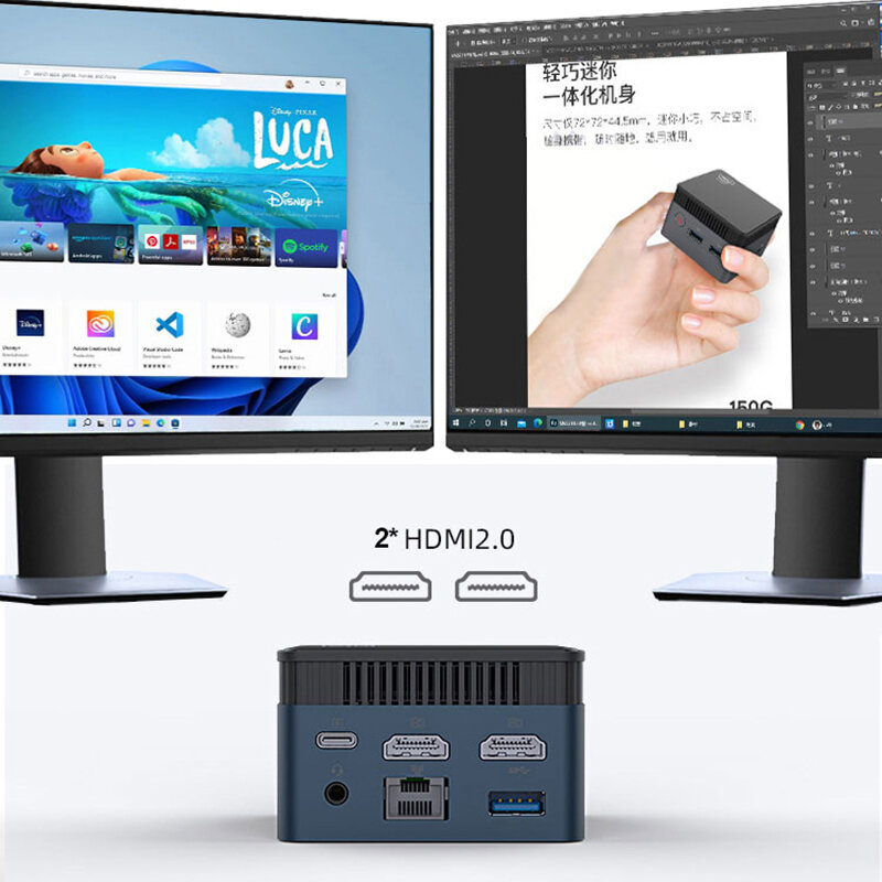 MOREFINE-ordenador portátil para juegos, Mini PC con Intel 12G, 256GB/512GB, Windows 11 pro, 4K, 60Hz, HDMI, escritorio, ZX01, M6S, N100, DDR5