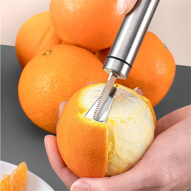 قطعة يدوية لتقشير البرتقال ، فاكهة مفتوحة من الفضة ، إكسسوارات مطبخ عملية ، أداة تقشير يدوية ، 53 جم