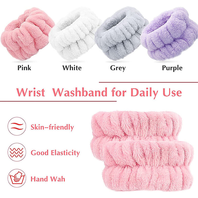 Wrist Washband Microfiber Wrist Wash Towel Band Wristband Scrunchies for Wash Face Absorbent Wrist Sweatband for Women Headband