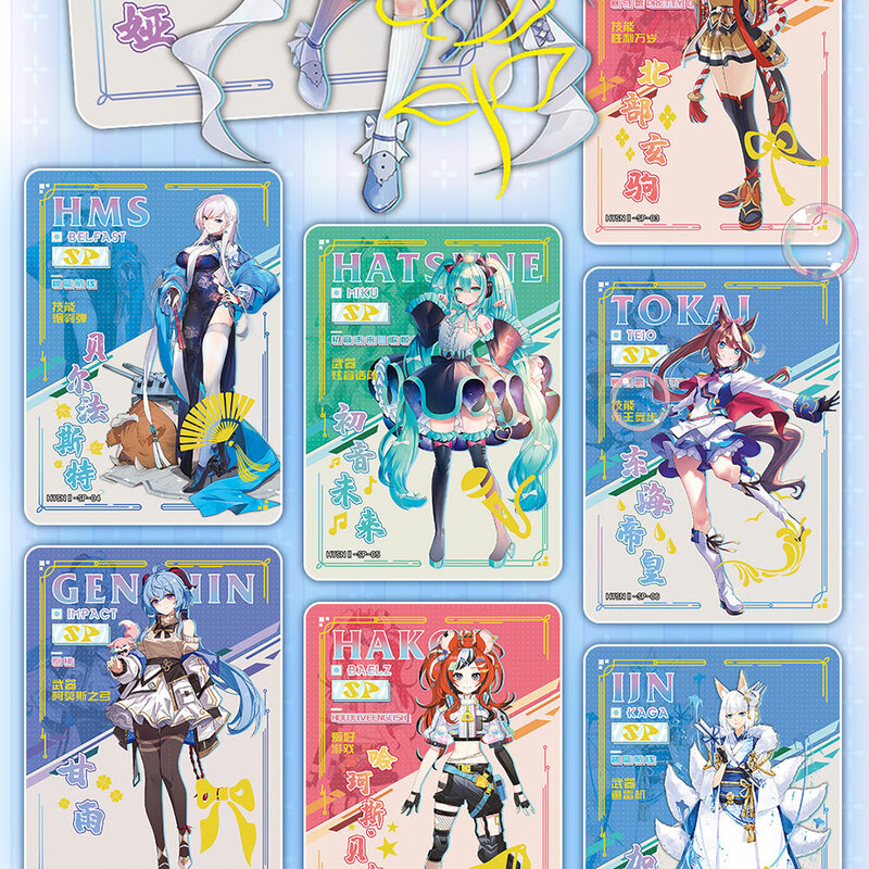 Deusa Anime Coleção Cartões, Cartões bonitos, Flower Girl, Fato de biquíni, Booster Box, Kid Toy, Presentes de aniversário, Novo, 2 cartões