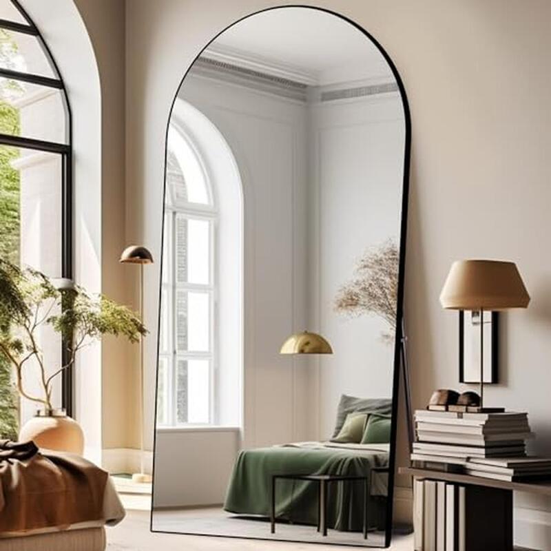Arch Large Full Length Mirror, Quadro de Liga de Alumínio, Floor Standing, Sala e Decoração Quarto, Stand e Pendurado