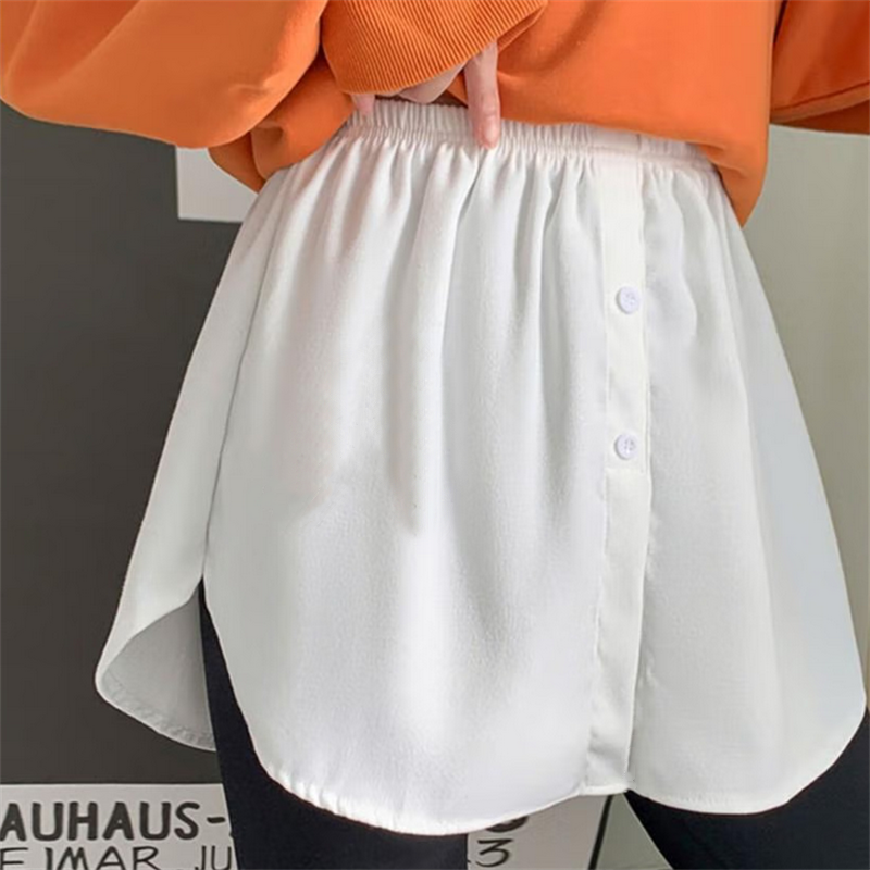 Camisa extensora de blusa para mujer y niña, minifalda con dobladillo falso, capa ajustable, parte inferior