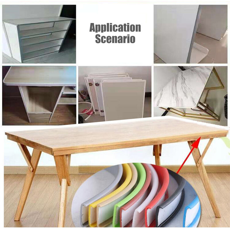 Auto-adesivo em forma de U Borda Banding Tape Móveis Wood Board Cabinet Mesa Cadeira Protector Capa Anti-colisão TPE Seal Strip