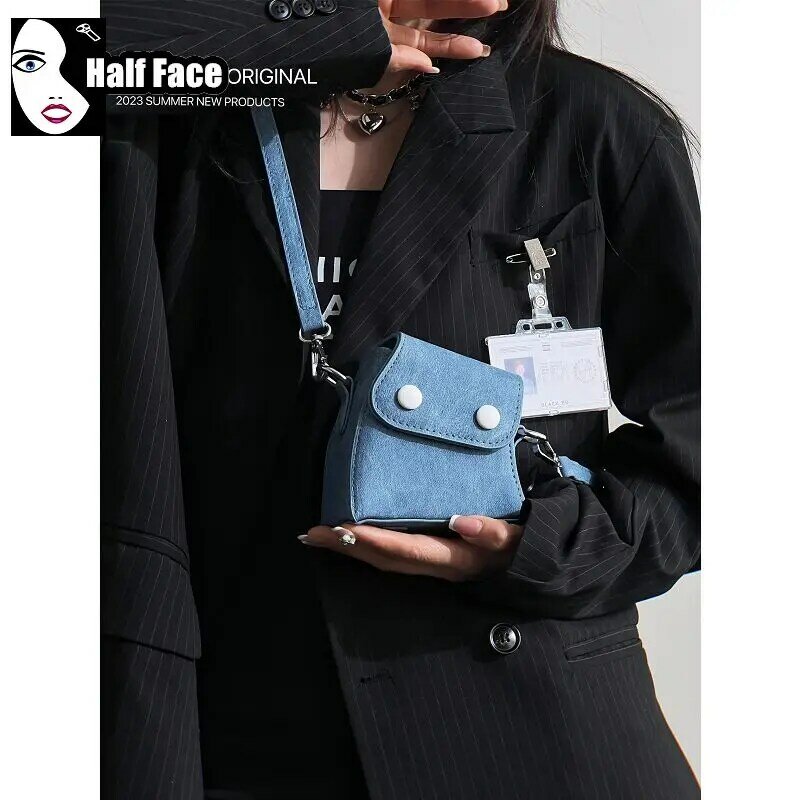 حقائب هاراجوكو قوطية للنساء ، Y2K ، تصميم فاسق ، متقدم ، كتف واحد ، لوليتا ، متعددة الاستخدامات ، حقائب كروس صغيرة ، حمل ، أزرق