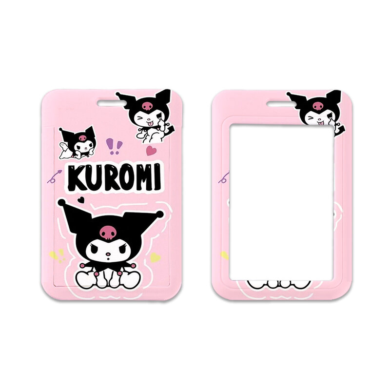 W New Product My Melody Cinnamoroll Kuromi Sanrio Anime Cartoon Cute Kawaii Student Campus Retractable Lanyard Card Holder