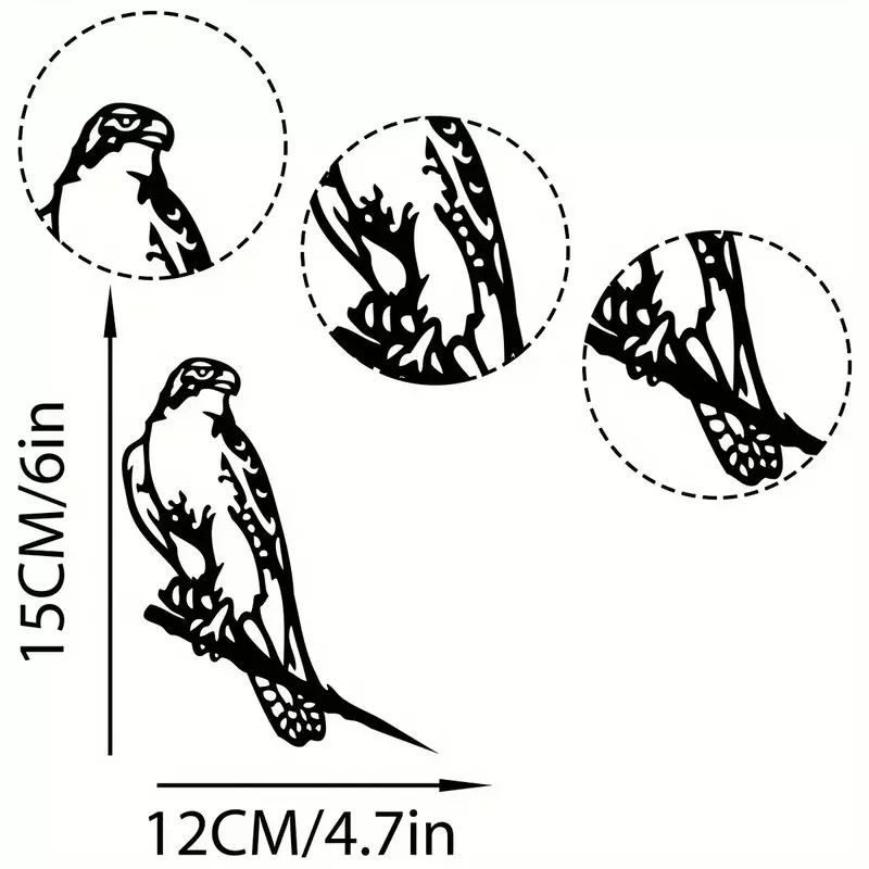 صقر معدني صورة ظلية طيور من الريش ، ديكور ريفي للمنزل والحديقة في الهواء الطلق ، هدية تدفئة المنزل لحفلة الحديقة ، 1 روض