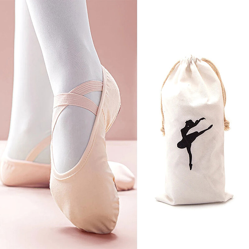 Borsa portaoggetti per scarpe da balletto per bambini di grande capacità forniture da ballo con doppio coulisse pacchetto di archiviazione di oggetti portatili
