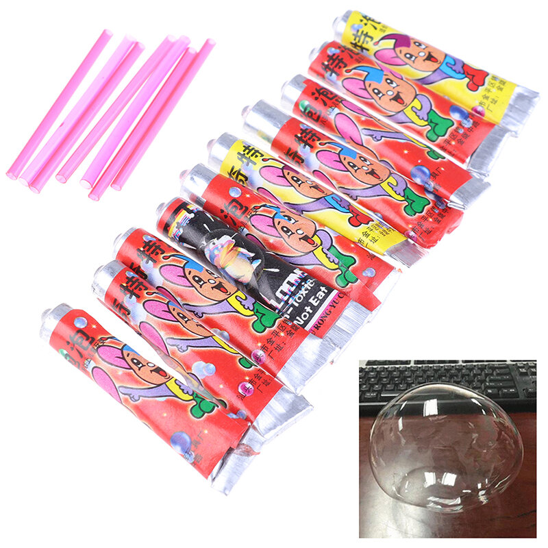 Magic Bubble Glue Toy Blowing Colorful Bubble Ball Plastic Balloon Won't Burst Safe For Kids Boys Girls Gift