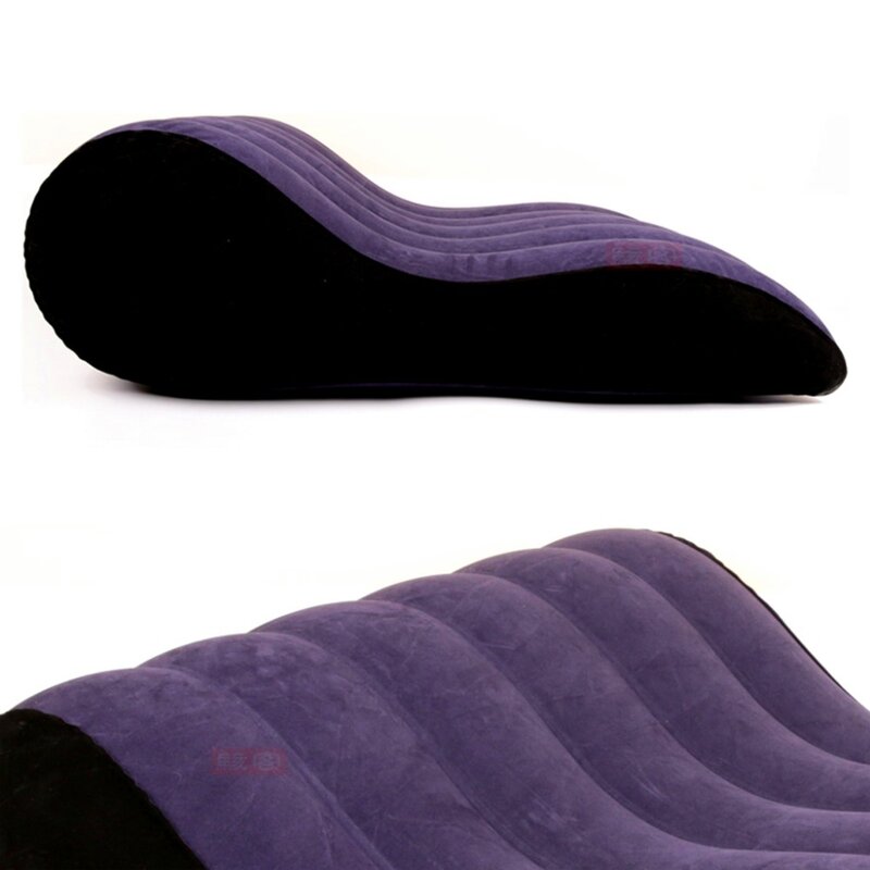 Foldable PVC Sofa Flocking Wedge Couple Games Sofa Triangle Master Cushion Labor-saving Sitting Bed Inflatable Furnitures