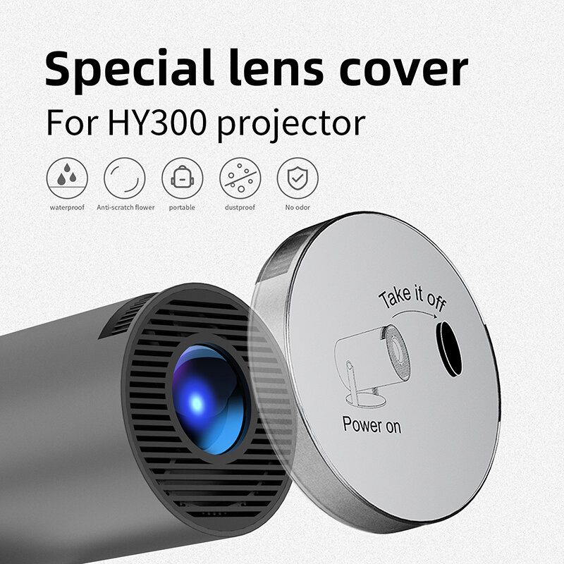 HY300 penutup pelindung lensa proyektor HY300, pelindung depan dan belakang tahan air tahan debu topi proyektor khusus