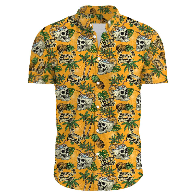Camisa hawaiana de manga corta para hombre, blusa con estampado Floral Social, 3D, ajustada, informal, nueva