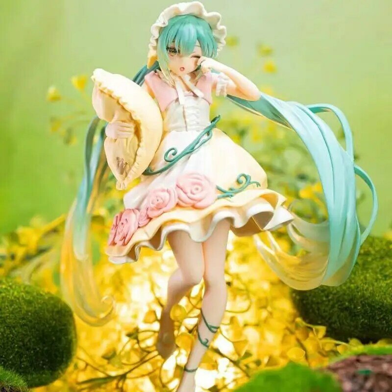 Patung kecil Pvc Anime Miku penyanyi Virtual lucu lucu Miku Manga patung tokoh aksi 15 ~ 25cm baru