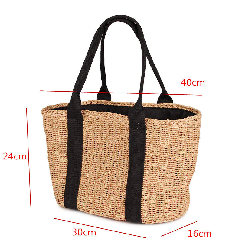 2024 Bohemian Straw Bags for Women Large Capacity Beach Handbags Summer Vintage Rattan Bag Handmade Kintted Shoulder Bags