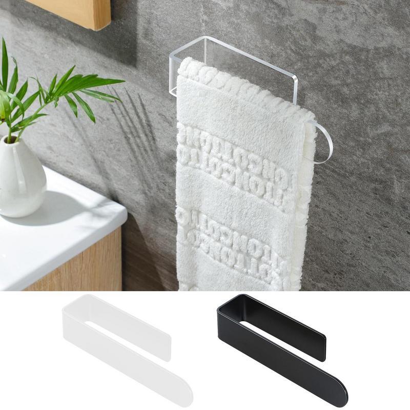 Towel Rail Bathroom Acrylic Racks Self Adhesive Hand Towel Rack Wall Mounted Towel Bar Robe Hooks Toilet Paper Brush Holder Soap