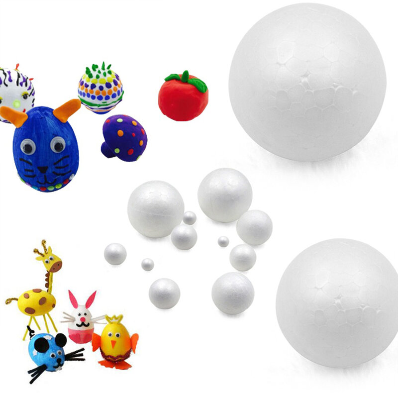 6-12Cm Modellering Polystyreenschuimballen Witte Ambachtelijke Ballen Diy Handgeschilderde Geschenken Accessoire Huwelijksfeesten Evenement Benodigdheden