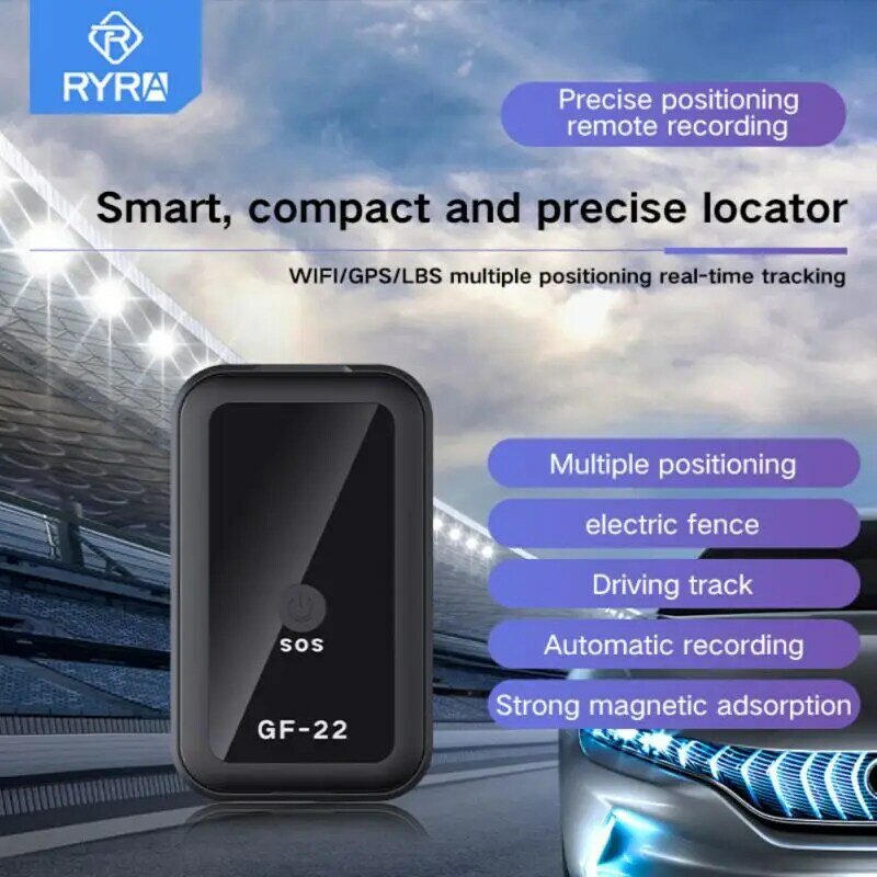 RYRA – Mini GPS GSM/GPRS GF-22, dispositif de localisation de voiture, enregistrement sonore, micro-traqueur magnétique puissant, dispositif de retenue Anti-perte