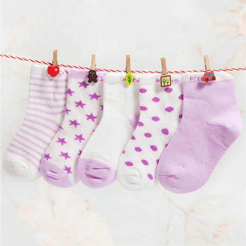 男の子と女の子のための短い綿の靴下,混合色のスリッパ,5種類,ペア/ロット,1〜10年春と秋