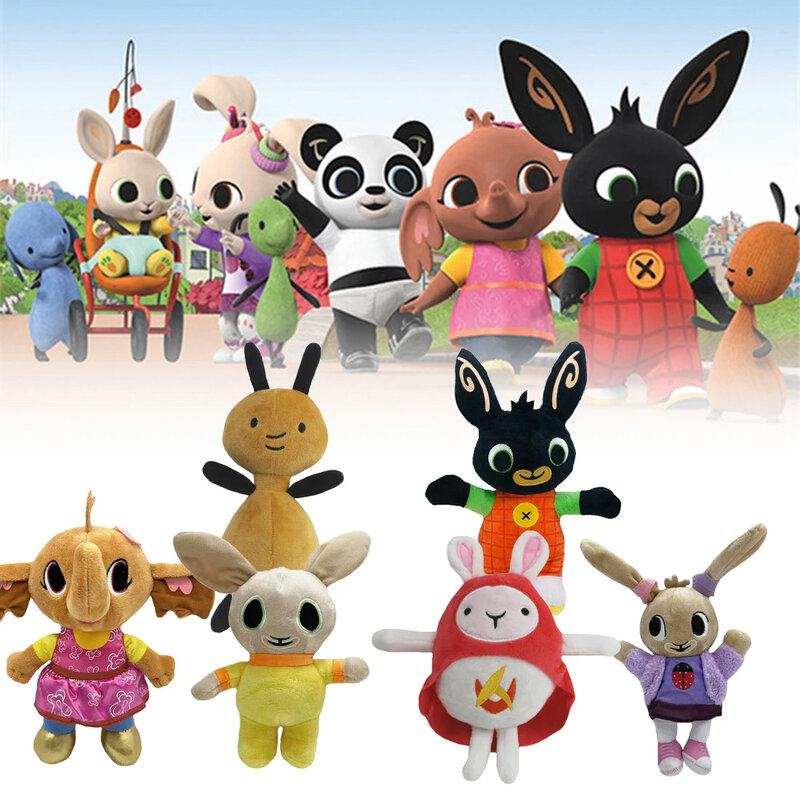 Brinquedo de pelúcia infantil, soldado coelho, elefante, panda, boneca formiga, presente de aniversário, periférico de jogo, 15-35cm