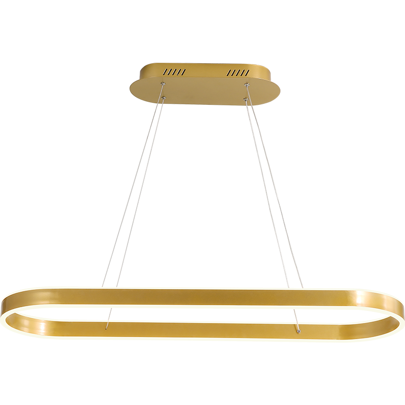 Nordycki współczesny prosty okrągły wisiorek LED światła jadalnia owalny pasek żyrandol czarne złoto romantyczne lampy dekoracyjne do domu