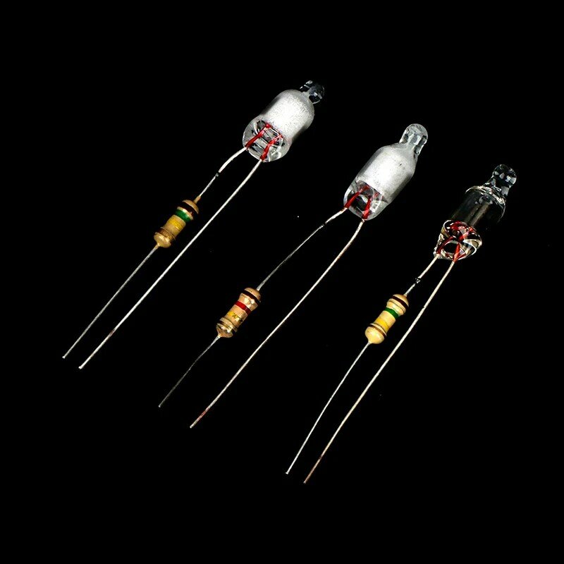 Ampoules fluo avec résistance, 10 pièces, 4x10mm, 5x13mm, indicateur d'alimentation principale, 220V, rouge/bleu/vert