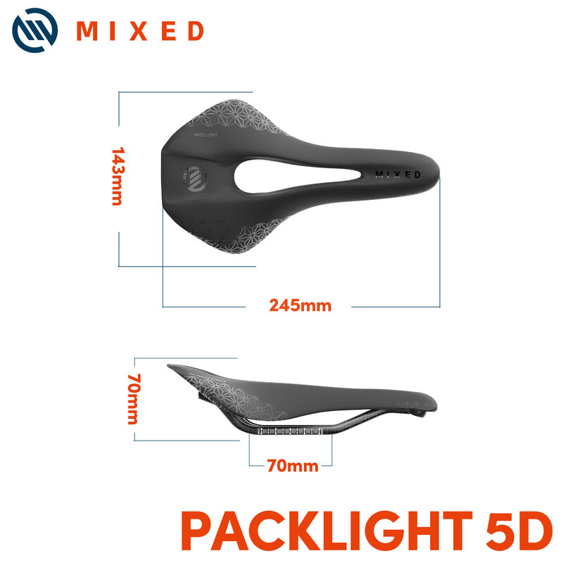 MIXED Full Carbon Fiber  5D Ultra Pack Light Weight Bike Saddle 143mm 135g for Road MTB Mountain Bicycle Carbon Seats