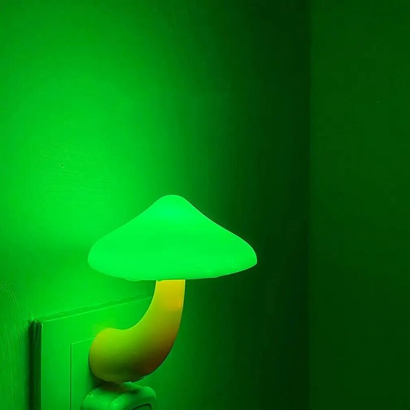 Lampu Malam LED Bentuk Jamur Sensor Otomatis Toilet Kamar Tidur Dekorasi Lampu Dinding Sensor Kontrol Cahaya Lampu Malam Perlindungan Mata